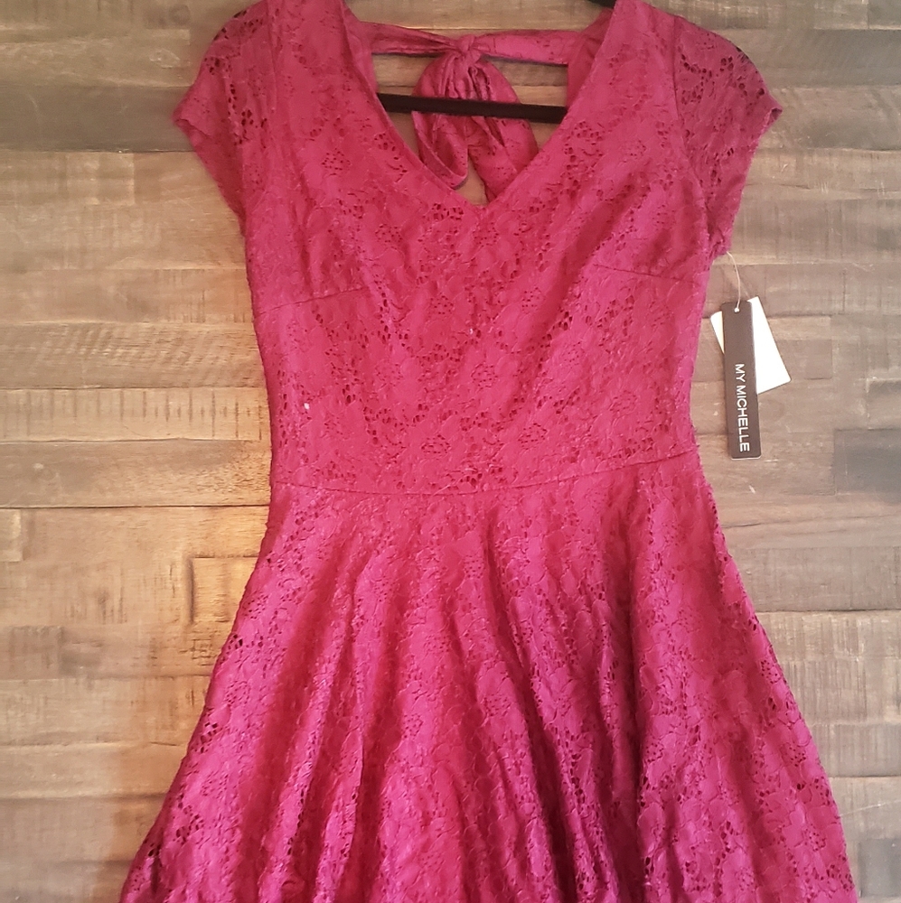 Brand New with Tags maroon lace dress